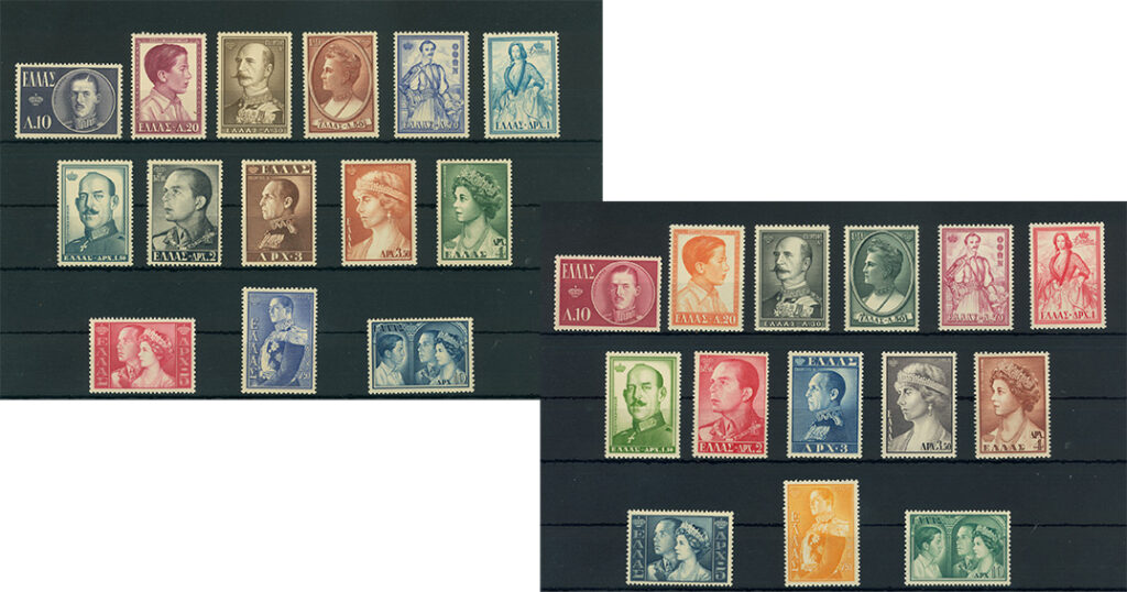 Ελλάδα Βασιλέων Ελλάδας (Α & Β) 1956-1957 Πλήρες Σετ 28 αξιών Ασφράγιστα **